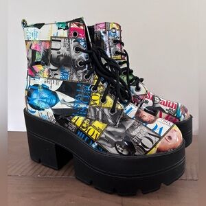 Vogue Magazine Cover Platform Ankle Boots - Size 6